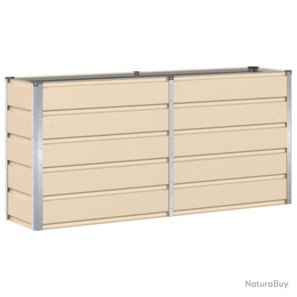 Jardini�re moderne polyvalente int�rieur ext�rieur 160 x 40 x 75 cm en acier ivoire 02_0059140