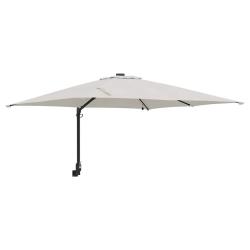 Parasol de jardin inclinable 248,5 x 247,5 x 160 cm design moderne avec &eacute;clairage LED en polyester