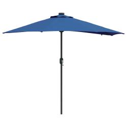 Parasol de jardin pliable moderne 294 x 150 x 223 cm avec guirlandes LED salle &agrave; manger en polyeste