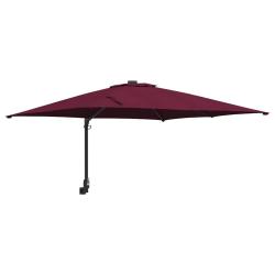 Parasol de jardin inclinable moderne 248,5 x 247,5 x 160 cm en polyester bordeaux 02_0058638