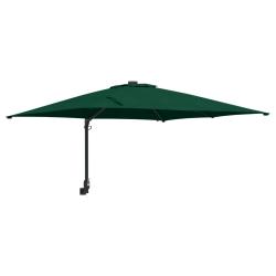 Parasol de jardin d&eacute;port&eacute; inclinable moderne ext&eacute;rieur 248,5 x 247,5 x 160 cm en polyester vert 02_