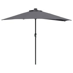 Parasol de jardin moderne pliable 294 x 150 x 224 cm avec &eacute;clairage LED pour ambiance cosy en polye