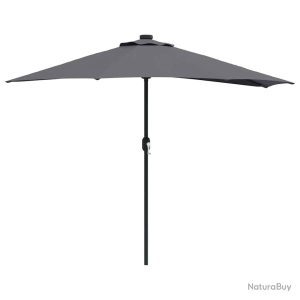 Parasol de jardin moderne pliable 294 x 150 x 224 cm avec �clairage LED pour ambiance cosy en polye