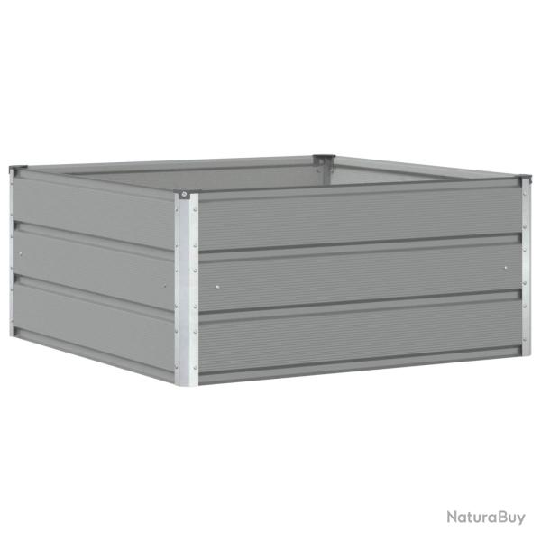 Jardini�re moderne pour terrasse jardin 100 x 100 x 45 cm durable chic en acier gris clair 02_00591