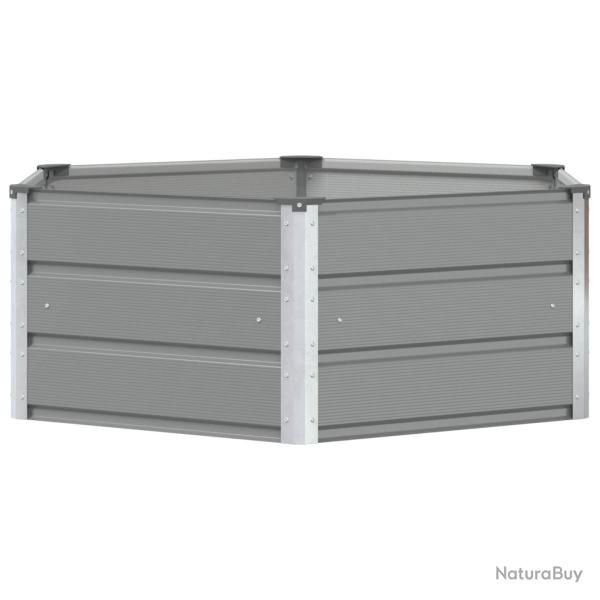 Jardini�re hexagonale design moderne pour jardin terrasse 129 x 129 x 45 cm en acier gris clair 02_