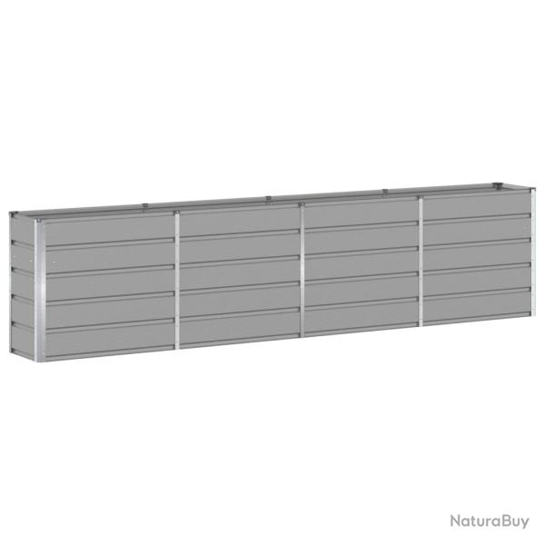 Jardini�re moderne multit�che 160 x 40 x 75 cm usage int�rieur ext�rieur en acier gris clair 02_005