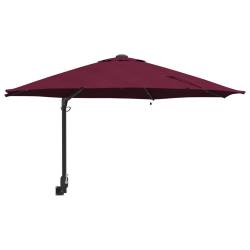 Parasol de jardin moderne inclinable avec &eacute;clairage LED 248 x 248 x 148 cm en polyester bordeaux 02