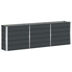 Jardini&egrave;re design moderne polyvalente 160 x 40 x 75 cm en acier anthracite 02_0059222