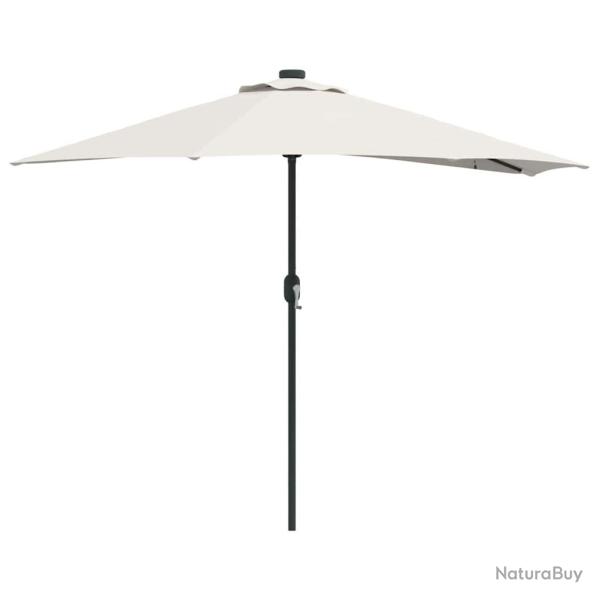 Parasol de jardin pliable moderne 294 x 150 x 224 cm avec �clairage LED en polyester sable 02_00586