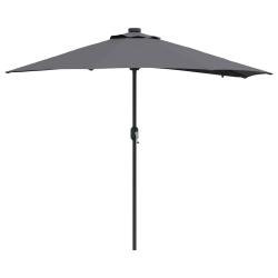 Parasol de jardin pliable moderne 294 x 150 x 223 cm facile &agrave; ranger durable en polyester anthracit