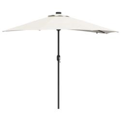 Parasol de jardin pliable moderne d&eacute;tente ext&eacute;rieur 294 x 150 x 223 cm en polyester sable 02_0058658