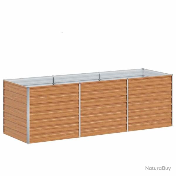 Lot de 1 jardini�re sur�lev�e industrielle 240 x 80 x 77 cm design chic ext�rieur en acier galvanis
