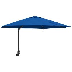 Parasol de jardin inclinable moderne avec &eacute;clairage LED ext&eacute;rieur 248 x 248 x 148 cm en polyester a