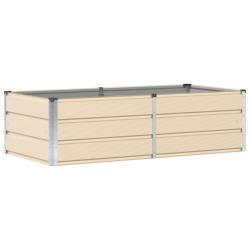 Jardini&egrave;re moderne design industriel 160 x 80 x 45 cm pour ext&eacute;rieur et int&eacute;rieur en acier ivoire 0