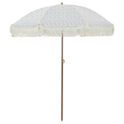 Parasol de plage inclinable l&eacute;ger portable 160 x 160 x 196 cm en polyester gris 02_0058872