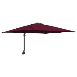 Parasol de jardin inclinable moderne 248,5 x 247,5 x 160 cm &eacute;clairage LED pratique en polyester bor