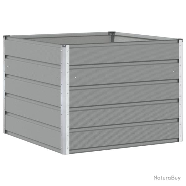 Jardini�re moderne 100 x 100 x 75 cm durable et pratique pour terrasse et jardin en acier gris clai