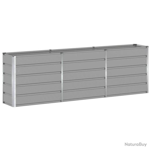 Jardini�re moderne ext�rieure 240 x 40 x 75 cm au design �pur� en acier gris clair 02_0059184