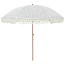 Parasol de plage moderne inclinable 205 x 205 x 210 cm pratique l&eacute;ger design en polyester gris 02_0