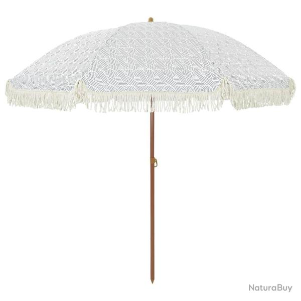 Parasol de plage moderne inclinable 205 x 205 x 210 cm pratique l�ger design en polyester gris 02_0