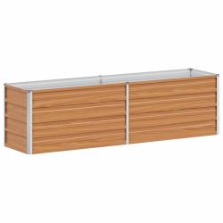 Jardini&egrave;re sur&eacute;lev&eacute;e m&eacute;tallique industrielle style chic jardin terrasse 160 x 40 x 45 cm en acier g