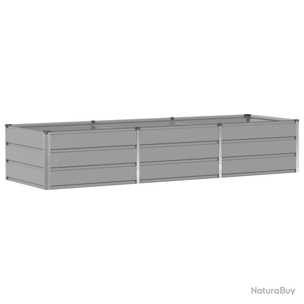 Jardini�re moderne pour jardin terrasse 240 x 80 x 45 cm style industriel chic en acier gris clair