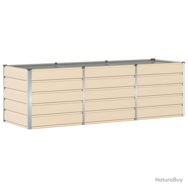 Jardini�re moderne en acier 240 x 80 x 75 cm design �pur� pour int�rieur et ext�rieur en acier ivoi