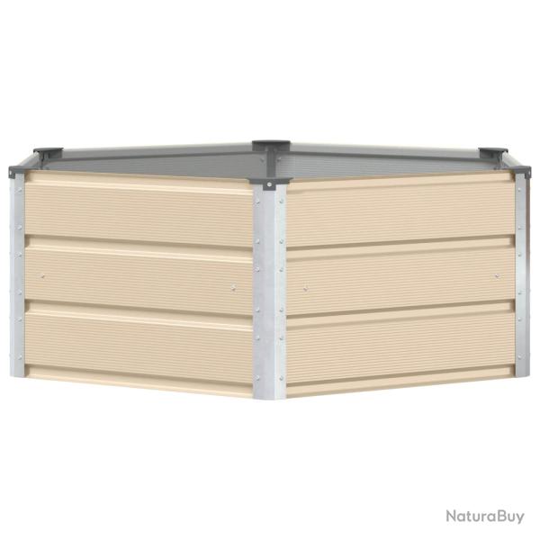 Jardini�re hexagonale moderne pour ext�rieur 129 x 129 x 45 cm en acier ivoire 02_0059133