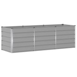 Jardini&egrave;re moderne 240 x 80 x 75 cm design industriel pour int&eacute;rieur ext&eacute;rieur en acier gris clair
