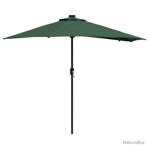 Parasol de jardin pliable moderne avec LED solaires 294 x 150 x 223 cm en polyester vert 02_0058659