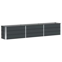 Jardini&egrave;re moderne ext&eacute;rieure int&eacute;rieure 240 x 40 x 45 cm design robuste en acier anthracite 02_005