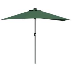 Parasol de jardin pliable moderne 294 x 150 x 224 cm avec &eacute;clairage LED en polyester vert 02_0058667