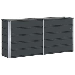 Jardini&egrave;re moderne polyvalente pour int&eacute;rieur ext&eacute;rieur 160 x 40 x 75 cm en acier anthracite 02_005