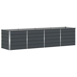 Jardini&egrave;re moderne 240 x 80 x 75 cm robuste usage int&eacute;rieur ext&eacute;rieur tendance en acier anthracite