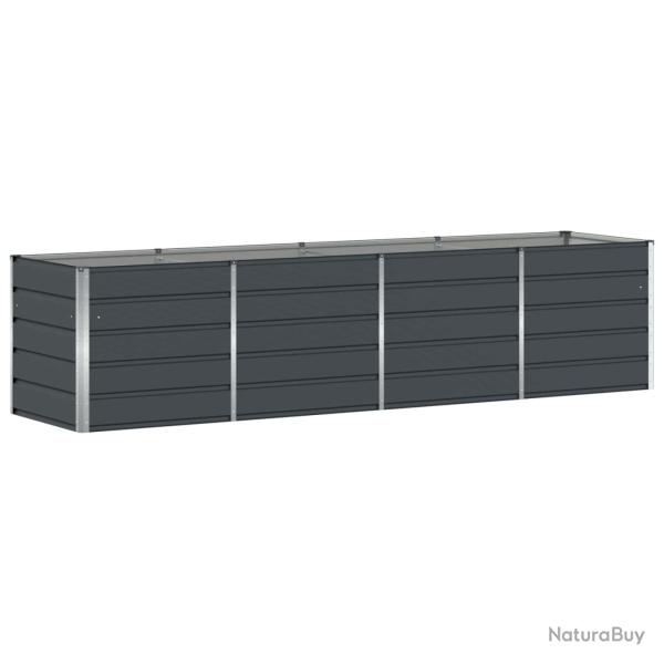 Jardini�re moderne 240 x 80 x 75 cm robuste usage int�rieur ext�rieur tendance en acier anthracite