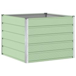 Jardini&egrave;re moderne design &eacute;pur&eacute; 100 x 100 x 75 cm pratique pour terrasse jardin en acier vert paste