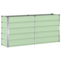 Jardini&egrave;re moderne 160 x 40 x 75 cm design polyvalent int&eacute;rieur ext&eacute;rieur en acier vert 02_0059261