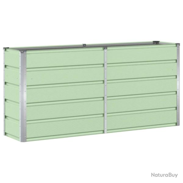 Jardini�re moderne 160 x 40 x 75 cm design polyvalent int�rieur ext�rieur en acier vert 02_0059261