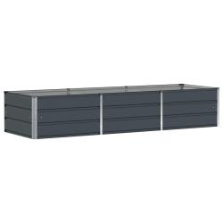 Jardini&egrave;re moderne multi-usage 240 x 80 x 45 cm finition robuste ambiance chic en acier anthracite