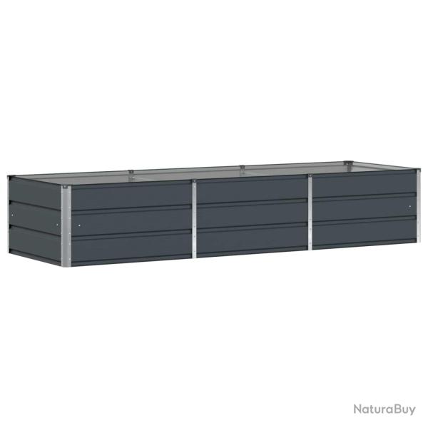 Jardini�re moderne multi-usage 240 x 80 x 45 cm finition robuste ambiance chic en acier anthracite