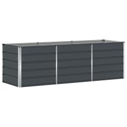 Jardini&egrave;re moderne design industriel multifonction jardin 240 x 80 x 75 cm en acier anthracite 02_0
