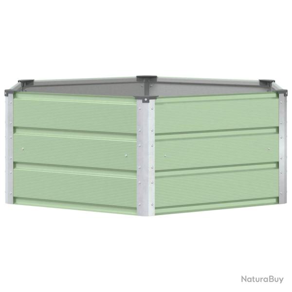 Jardini�re hexagonale moderne pour jardin 129 x 129 x 45 cm en acier vert pastel 02_0059254