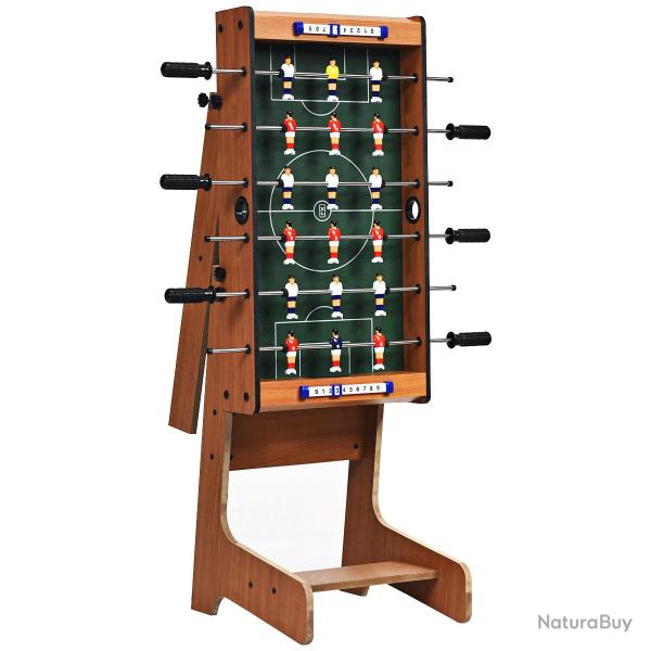Baby-foot pliable 71 x 36 x 69 cm design antistatique usage multi-lieux ambiance conviviale en MDF