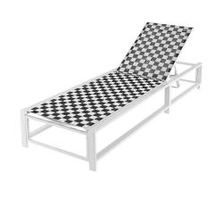 Chaise longue de patio r&eacute;glable 200 x 68 x 32/99 cm avec 6 positions rabattables et roues pratiques