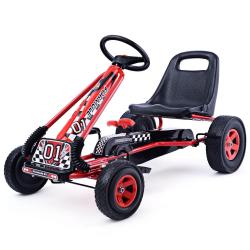 Kart &agrave; p&eacute;dales enfants ext&eacute;rieur 99 x 59 x 61 cm si&egrave;ge ajustable s&eacute;curit&eacute; renforc&eacute;e style cool en f