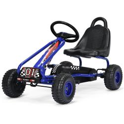 Kart &agrave; p&eacute;dales r&eacute;glable 92 x 50 x 53 cm pour enfants 3-6 ans exp&eacute;rience de conduite r&eacute;aliste design