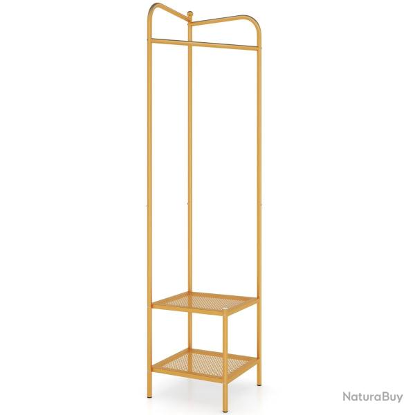 Porte manteau sur pieds 42,5 x 42,5 x 193,5 cm stabilit� renforc�e rangement chaussures design dor�