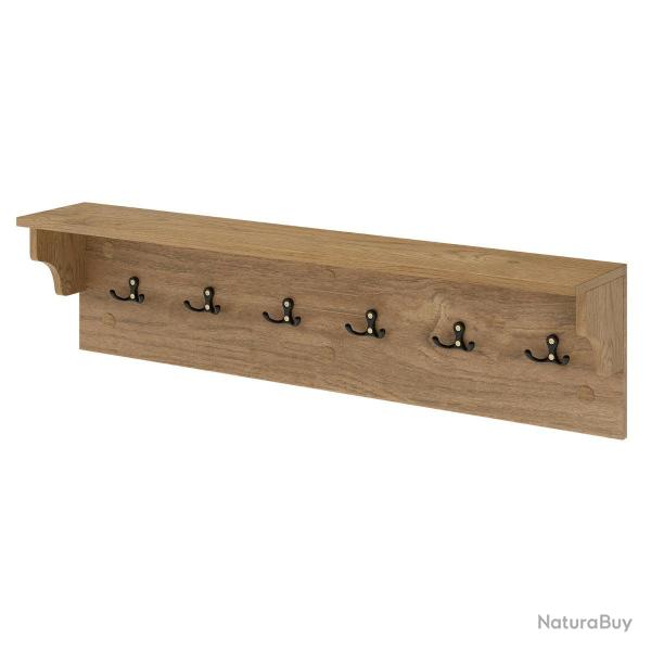 Porte-manteau mural 80 x 14 x 20 cm avec �tag�re pratique design mural pour rangement organis� en b