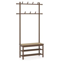 Porte-manteau 3 en 1 dimensions 71 x 30 x 169,5 cm avec banc pratique et rangement pour chaussures