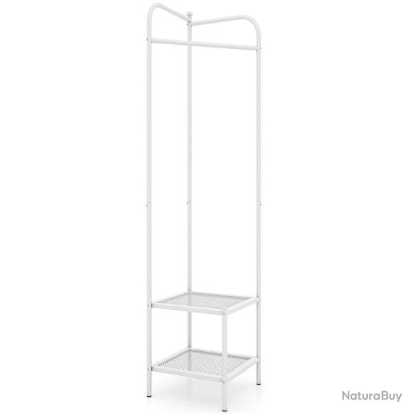 Porte manteau sur pieds 42,5 x 42,5 x 193,5 cm 2 en 1 multifonctionnel design contemporain en m�tal